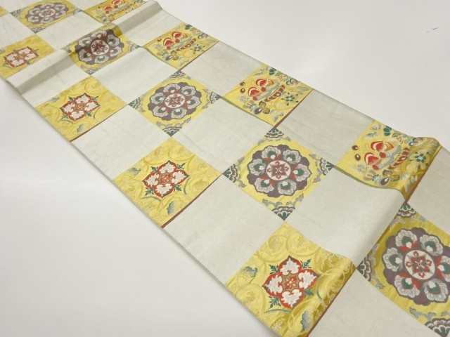 JAPANESE FUKURO OBI / WOVEN FLOWER CREST